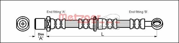 METZGER AUTOTEILE Bremseslange 4110200 for SUBARU