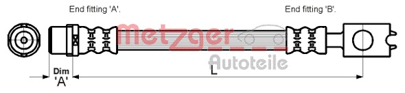 METZGER AUTOTEILE Bremseslange 4110262 for AUDI