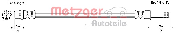 METZGER AUTOTEILE Bremseslange 4110278 for MERCEDES-BENZ VW