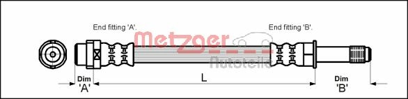 METZGER AUTOTEILE Bremseslange 4110331 for MERCEDES-BENZ VAG