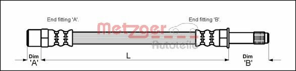 METZGER AUTOTEILE Bremseslange 4111718 for VW
