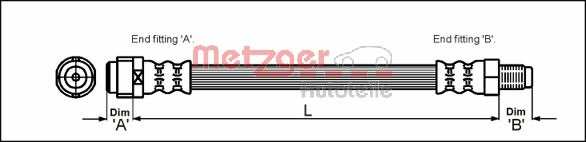 METZGER AUTOTEILE Bremseslange 4110581 for MERCEDES-BENZ