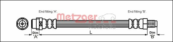 METZGER AUTOTEILE Bremseslange 4110578 for MERCEDES-BENZ
