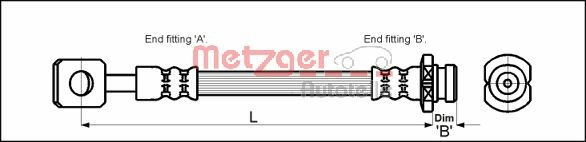 METZGER AUTOTEILE Bremseslange 4110602 for DAEWOO