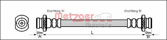 METZGER AUTOTEILE Bremseslange 4110611 for DAEWOO