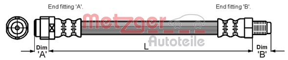METZGER AUTOTEILE Bremseslange 4110586 for MERCEDES-BENZ