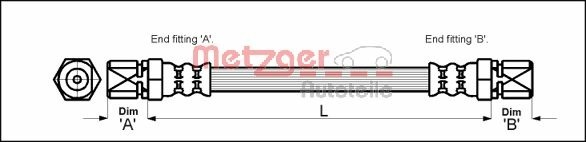 METZGER AUTOTEILE Bremseslange 4111677 for OPEL