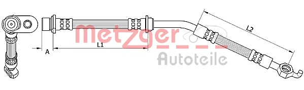 METZGER AUTOTEILE Bremseslange 4110786 for TOYOTA