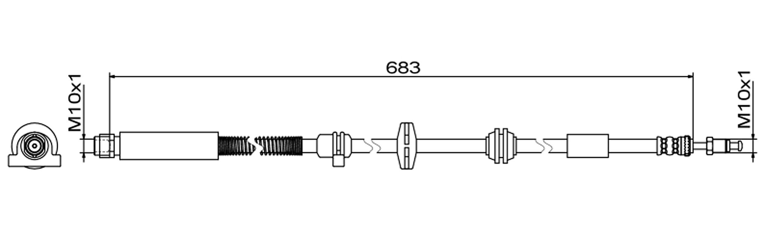METZGER AUTOTEILE Bremseslange 4110949 højre foraksel for BMW