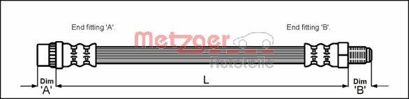 METZGER AUTOTEILE Bremseslange 4111105 for PEUGEOT