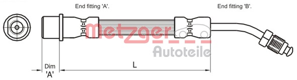 METZGER AUTOTEILE Bremseslange 4111108 for PEUGEOT