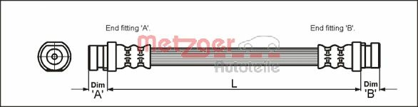 METZGER AUTOTEILE Bremseslange 4111168 for RENAULT