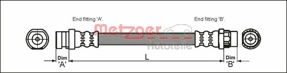 METZGER AUTOTEILE Bremseslange 4111169 for RENAULT