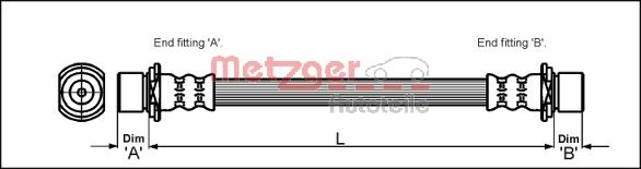 METZGER AUTOTEILE Bremseslange 4112210 for TOYOTA
