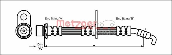 METZGER AUTOTEILE Bremseslange 4112199 for TOYOTA