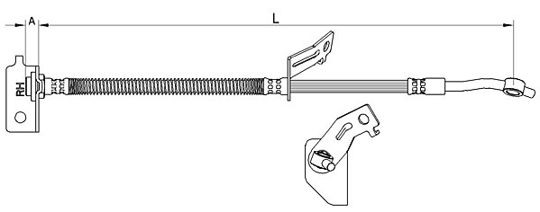 METZGER AUTOTEILE Bremseslange 4111456 højre foraksel for HYUNDAI