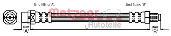 METZGER AUTOTEILE Bremseslange 4111438 for BMW