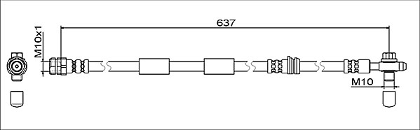 METZGER AUTOTEILE Bremseslange 4111475 højre foraksel for FORD CUPRA