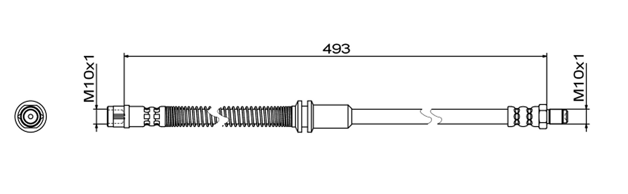 METZGER AUTOTEILE Bremseslange 4111482 højre foraksel for MERCEDES-BENZ