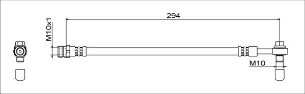 METZGER AUTOTEILE Bremseslange 4111538 Bagaksel højre for AUDI