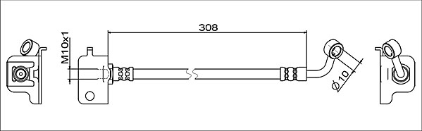 METZGER AUTOTEILE Bremseslange 4111566 højre foraksel for HYUNDAI