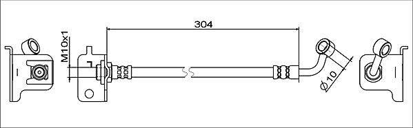 METZGER AUTOTEILE Bremseslange 4111567 venstre foraksel for HYUNDAI