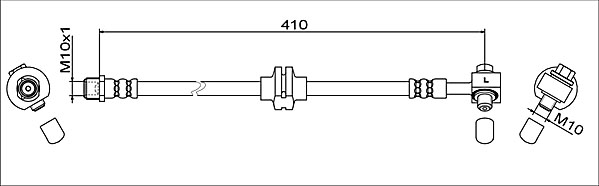 METZGER AUTOTEILE Bremseslange 4111607 venstre foraksel for OPEL GENERAL MOTORS