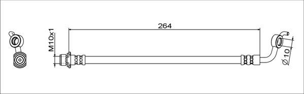 METZGER AUTOTEILE Bremseslange 4111660 Bagaksel højre for TOYOTA