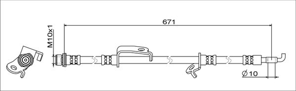 METZGER AUTOTEILE Bremseslange 4111685 venstre foraksel for TOYOTA