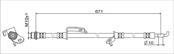 METZGER AUTOTEILE Bremseslange 4111679 højre foraksel for TOYOTA