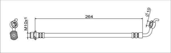 METZGER AUTOTEILE Bremseslange 4111719 Bagaksel venstre for TOYOTA