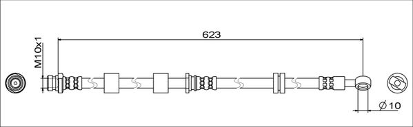METZGER AUTOTEILE Bremseslange 4111741 venstre foraksel for PEUGEOT MITSUBISHI
