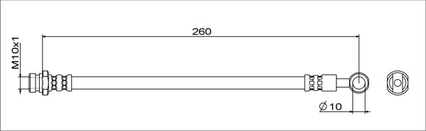 METZGER AUTOTEILE Bremseslange 4111743 ved bremsekaliber for PEUGEOT MITSUBISHI