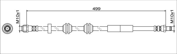 METZGER AUTOTEILE Bremseslange 4111776 højre foraksel for MERCEDES-BENZ