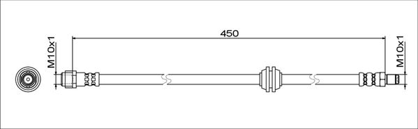 METZGER AUTOTEILE Bremseslange 4111775 Bagaksel højre for MERCEDES-BENZ