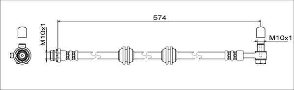 METZGER AUTOTEILE Bremseslange 4111755 Bagaksel venstre for LAND ROVER