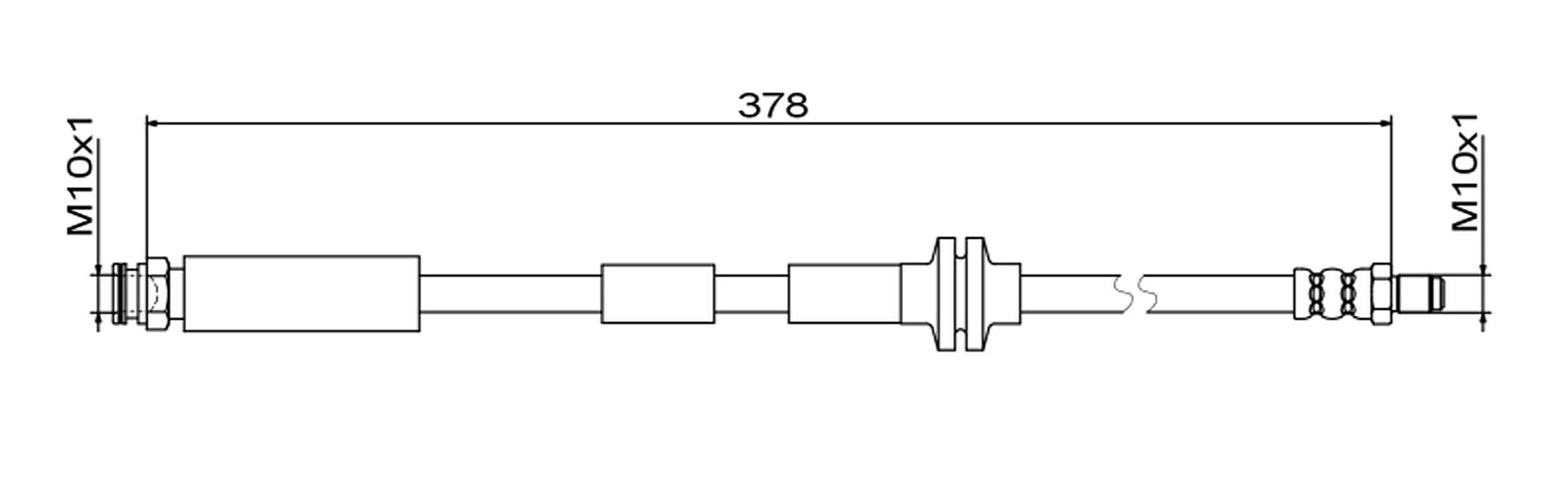 METZGER AUTOTEILE Bremseslange 4111800 højre foraksel for LANCIA