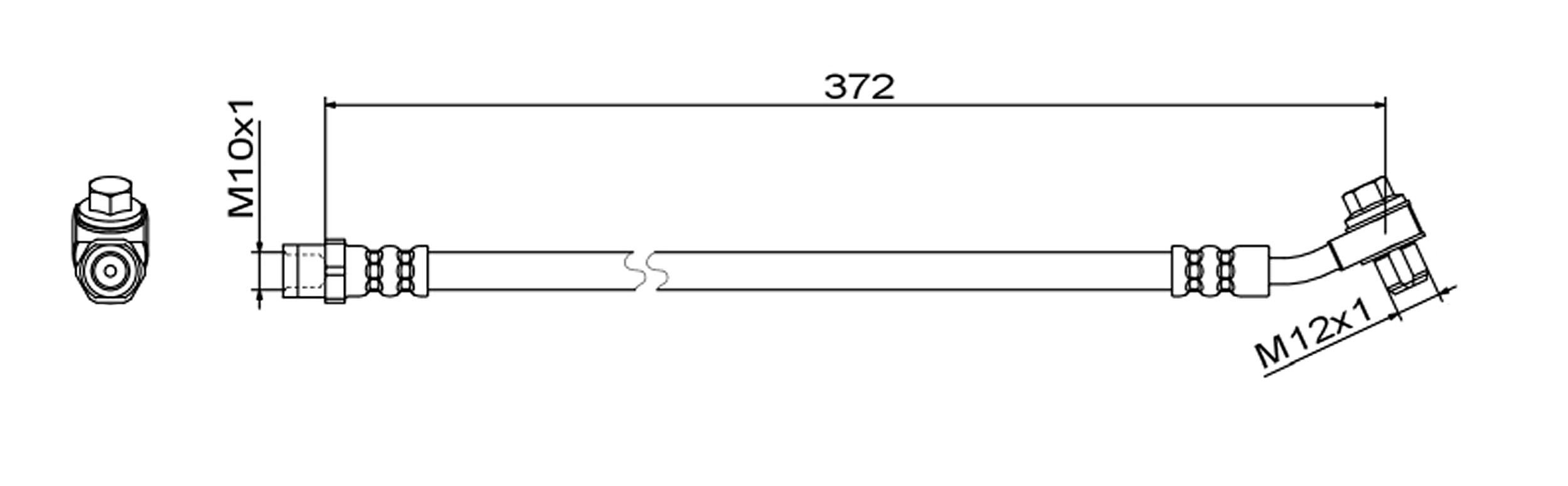 METZGER AUTOTEILE Bremseslange 4111795 Bagaksel højre for MERCEDES-BENZ