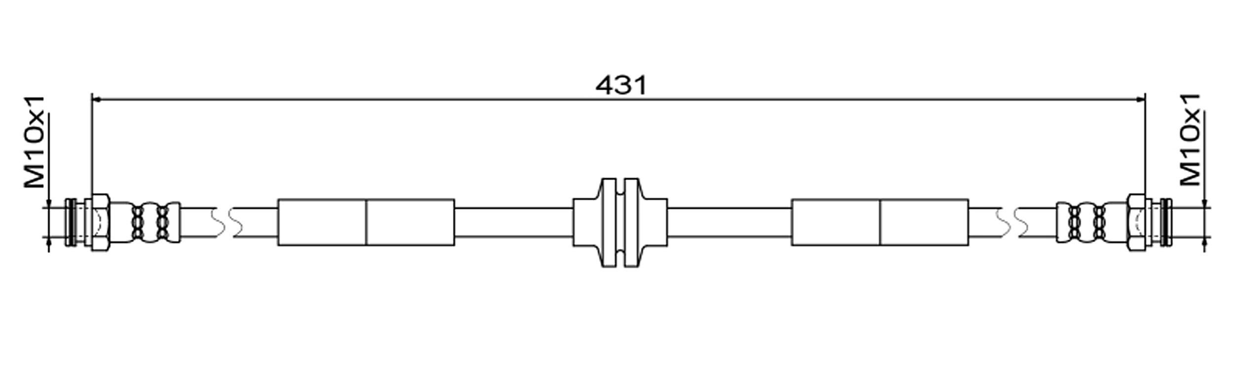METZGER AUTOTEILE Bremseslange 4111804 højre foraksel for ALFA ROMEO
