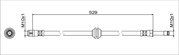 METZGER AUTOTEILE Bremseslange 4111811 højre foraksel for MERCEDES-BENZ