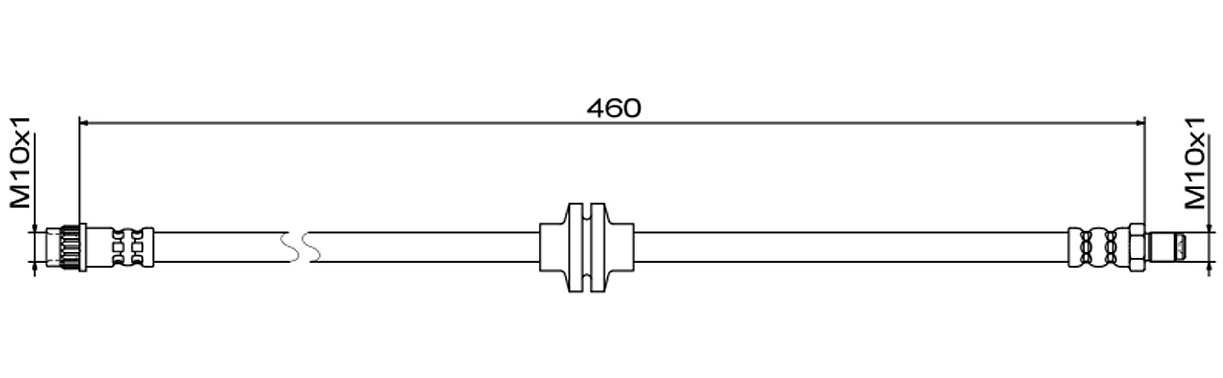 METZGER AUTOTEILE Bremseslange 4111833 højre foraksel for RENAULT