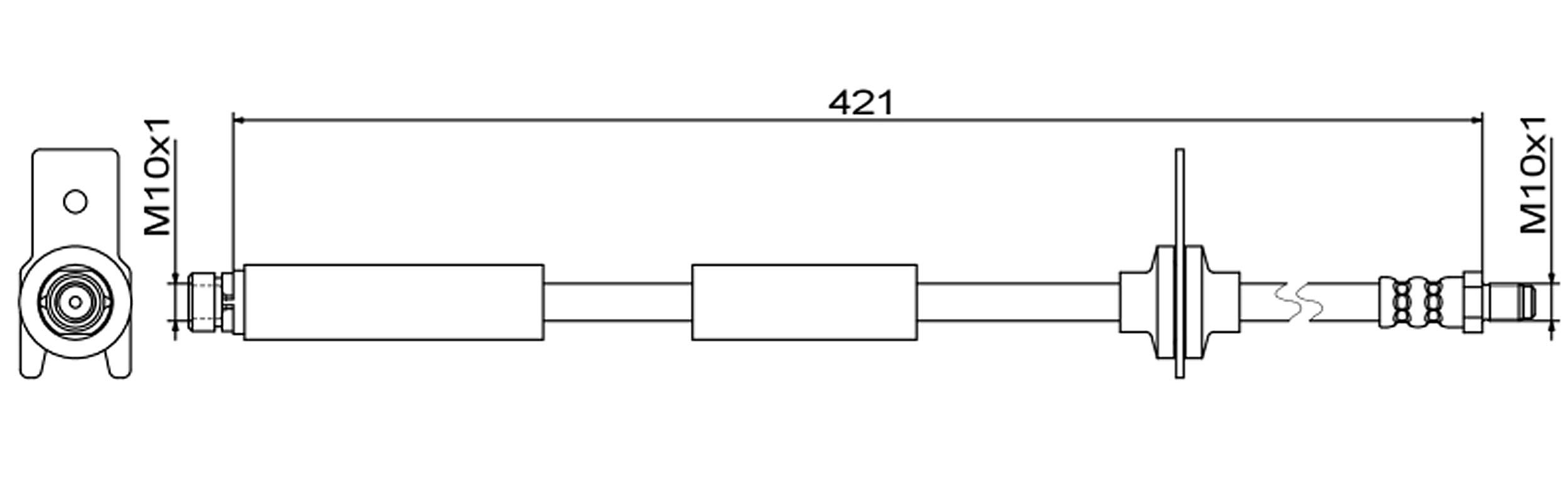 METZGER AUTOTEILE Bremseslange 4111814 Bagaksel højre for FORD