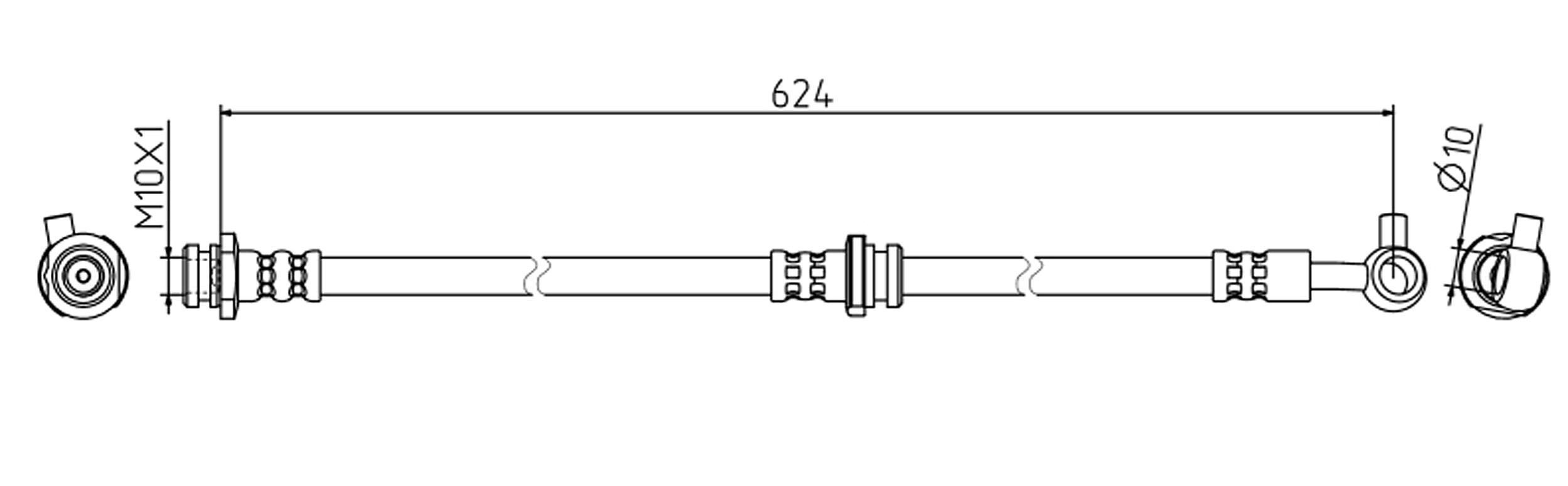 METZGER AUTOTEILE Bremseslange 4111834 højre foraksel for RENAULT