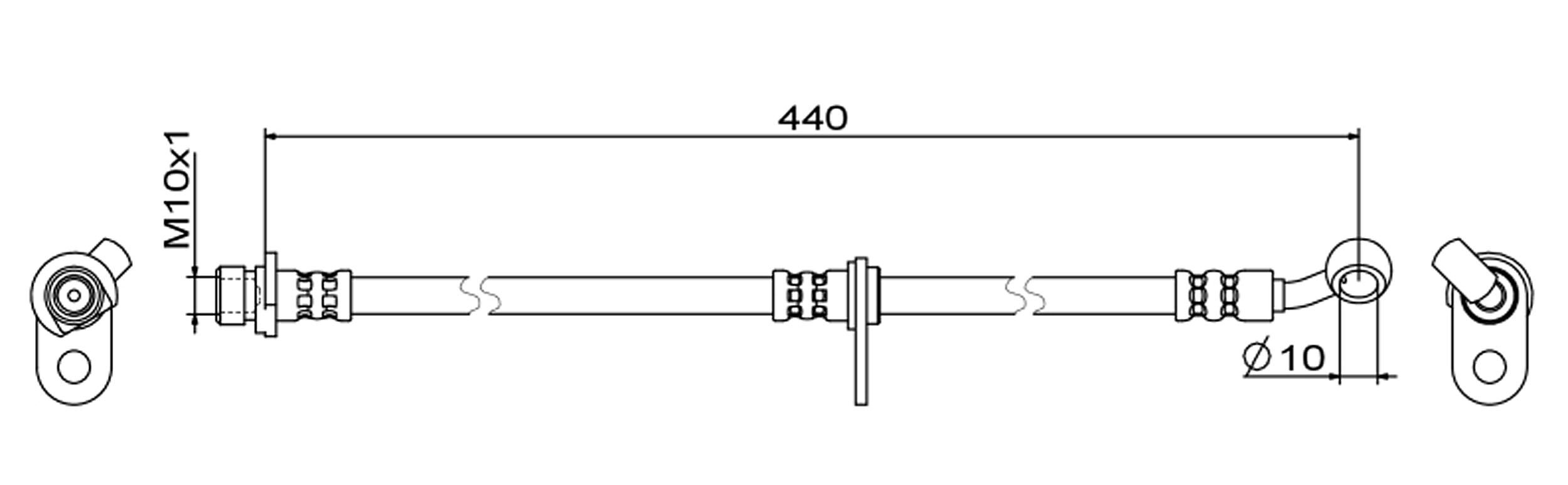 METZGER AUTOTEILE Bremseslange 4111847 venstre foraksel for HONDA