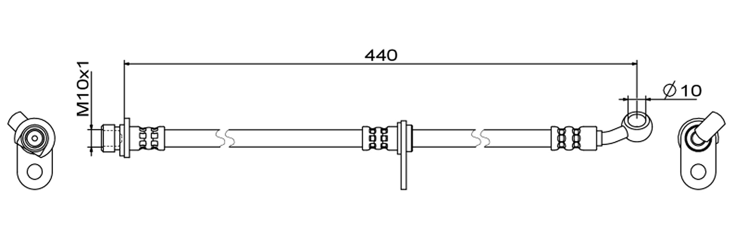 METZGER AUTOTEILE Bremseslange 4111846 højre foraksel for HONDA