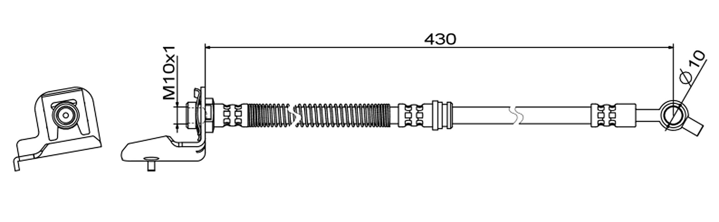 METZGER AUTOTEILE Bremseslange 4111866 højre foraksel for HYUNDAI