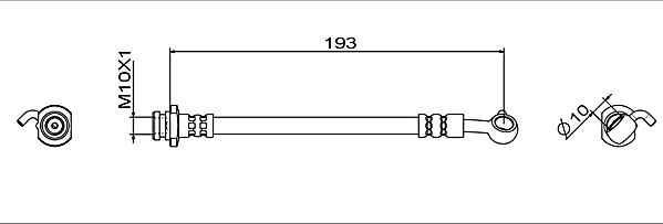 METZGER AUTOTEILE Bremseslange 4111951 ved bremsekaliber for NISSAN