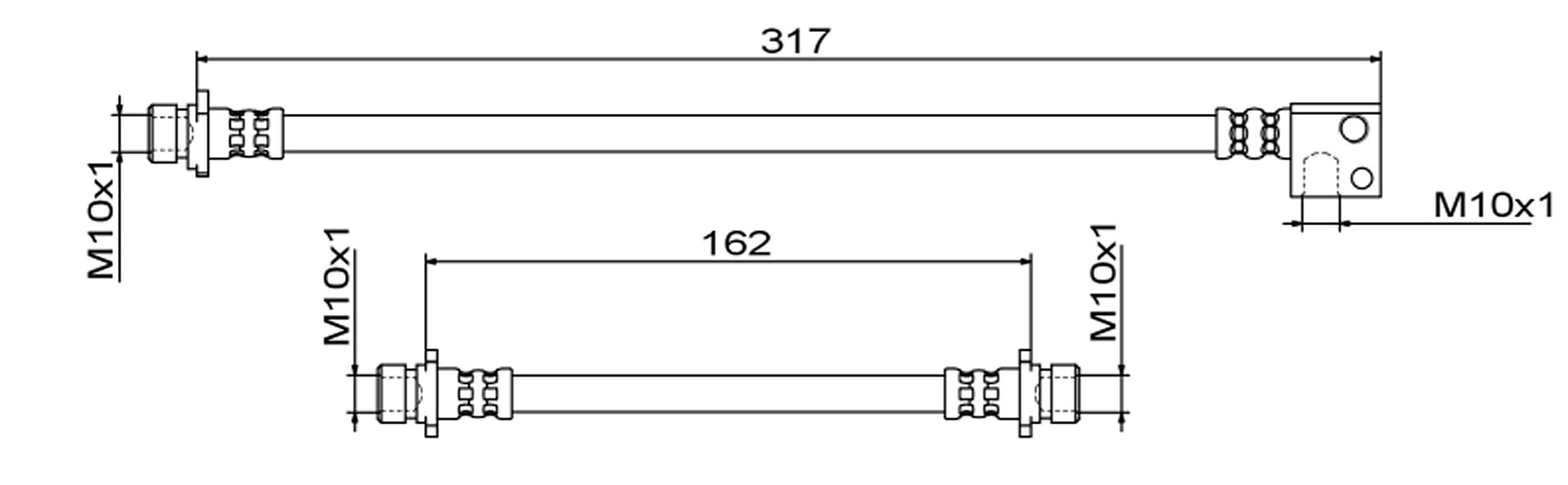 METZGER AUTOTEILE Bremseslange 4111862 Bagaksel venstre for HONDA