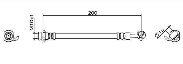 METZGER AUTOTEILE Bremseslange 4111954 ved bremsekaliber for NISSAN RENAULT