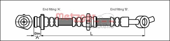 METZGER AUTOTEILE Bremseslange 4111967 for NISSAN
